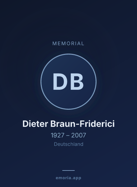 Memorial portrait of Dieter Braun-Friderici