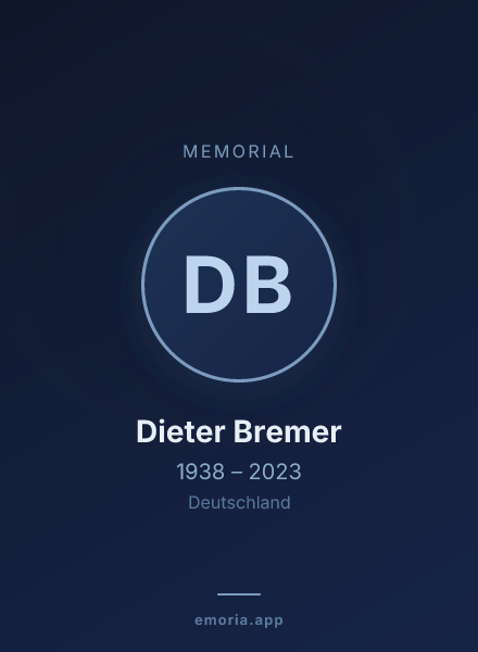 Memorial portrait of Dieter Bremer