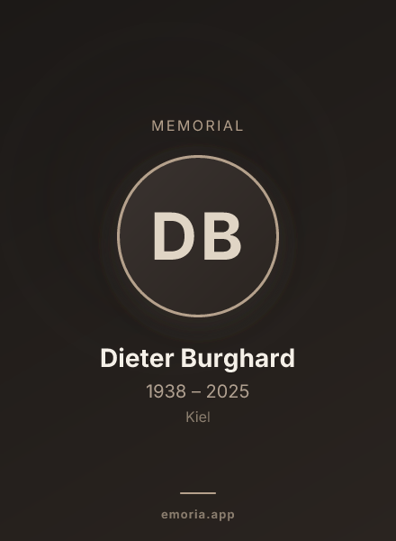 Memorial portrait of Dieter Burghard