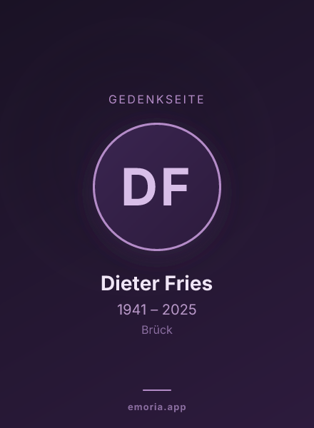 Gedenkportrait von Dieter Fries