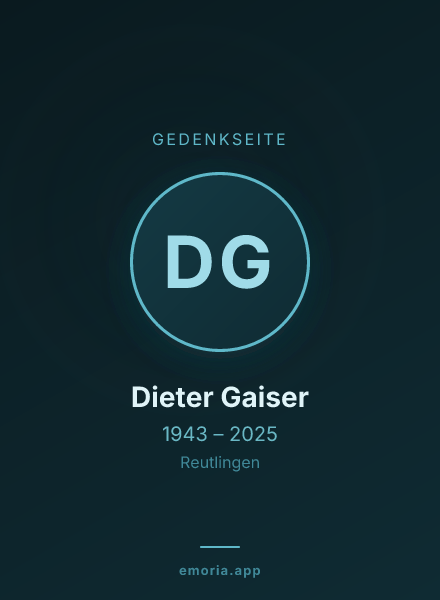 Gedenkportrait von Dieter Gaiser