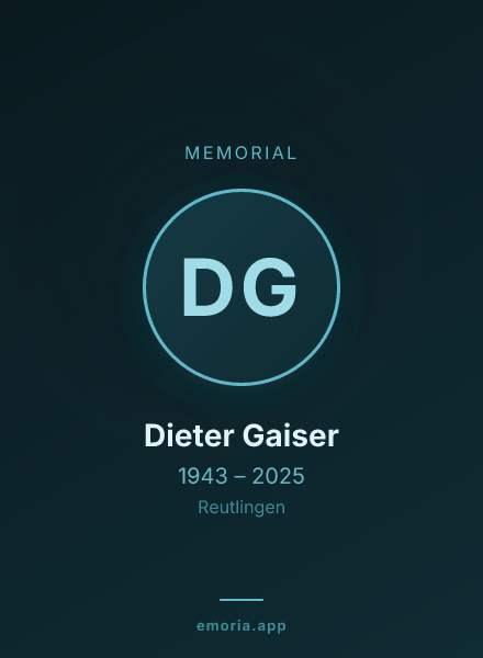 Memorial portrait of Dieter Gaiser