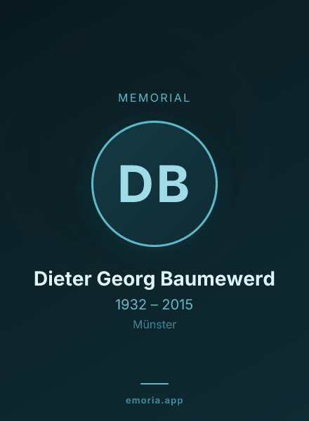 Memorial portrait of Dieter Georg Baumewerd