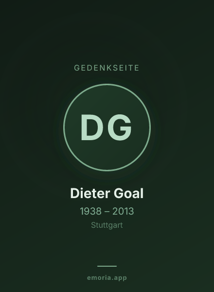 Gedenkportrait von Dieter Goal