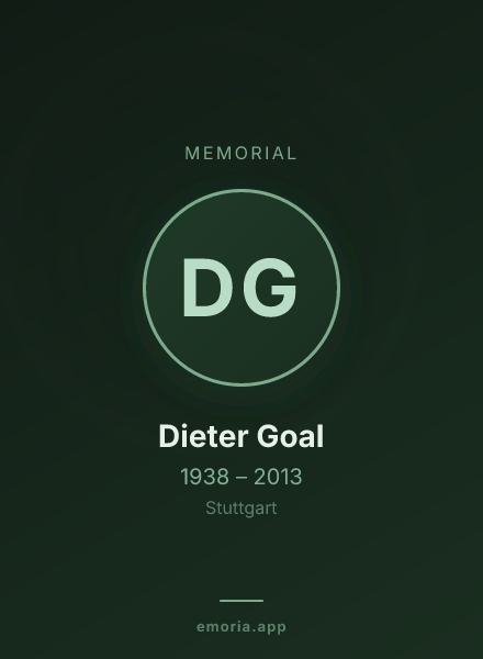 Memorial portrait of Dieter Goal
