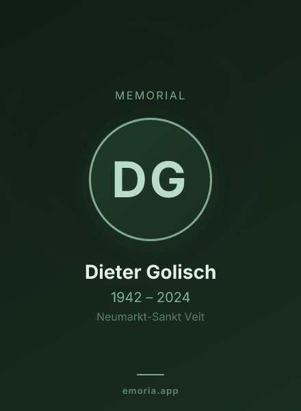 Memorial portrait of Dieter Golisch
