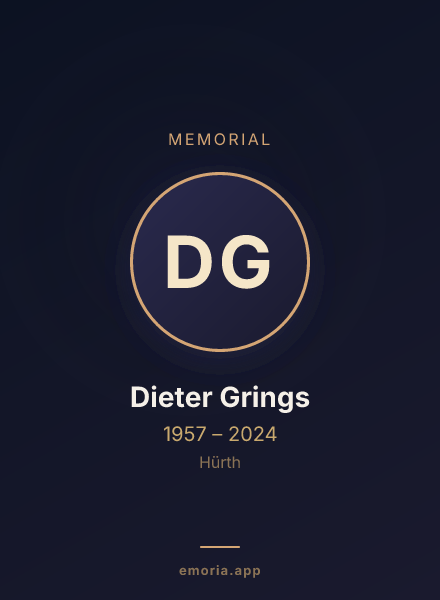 Memorial portrait of Dieter Grings