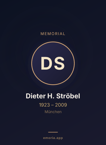 Memorial portrait of Dieter H. Ströbel