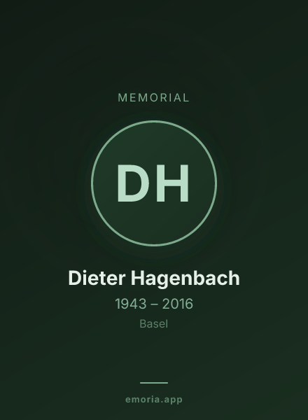Memorial portrait of Dieter Hagenbach