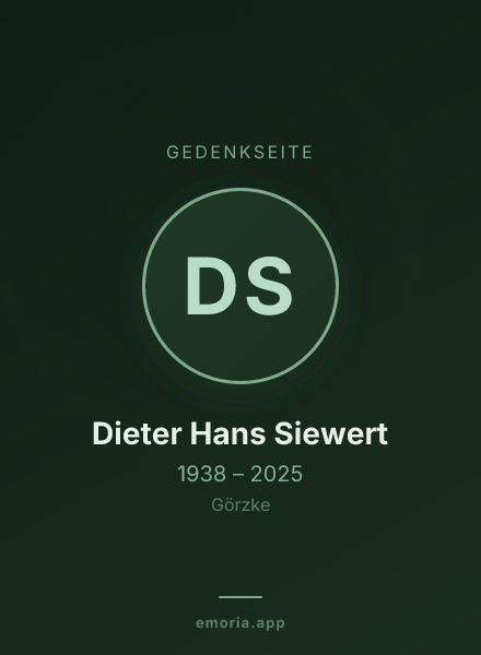 Gedenkportrait von Dieter Hans Siewert
