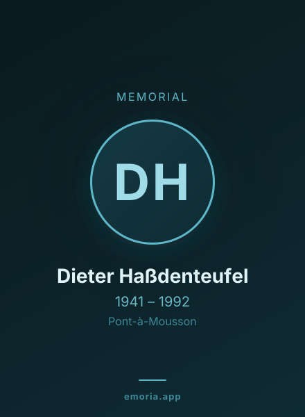 Memorial portrait of Dieter Haßdenteufel