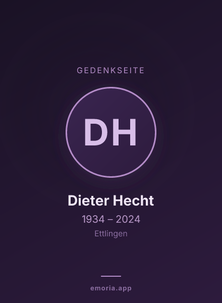 Gedenkportrait von Dr. Dieter Hecht