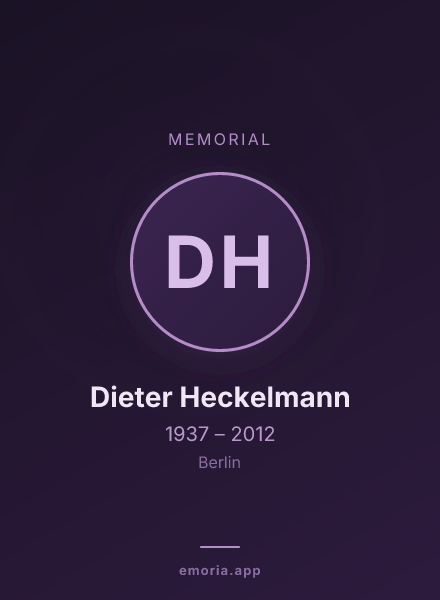 Memorial portrait of Dieter Heckelmann