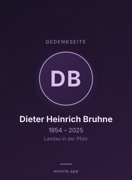 Gedenkportrait von Dieter Heinrich Bruhne