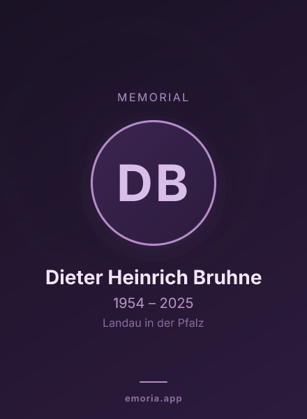 Memorial portrait of Dieter Heinrich Bruhne
