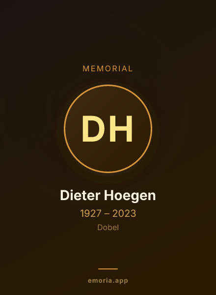 Memorial portrait of Dieter Hoegen