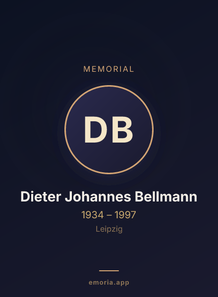 Memorial portrait of Dieter Johannes Bellmann