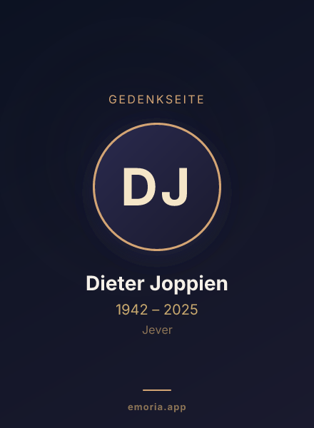 Gedenkportrait von Dieter Joppien