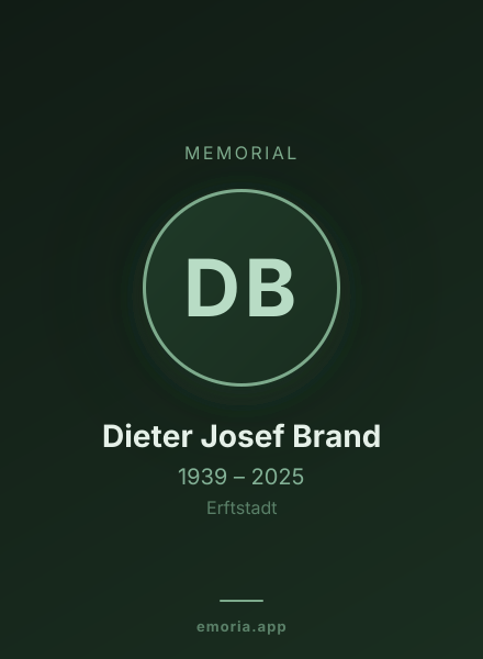Memorial portrait of Dieter Josef Brand