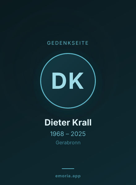 Gedenkportrait von Dieter Krall