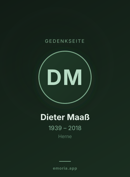 Gedenkportrait von Dieter Maaß