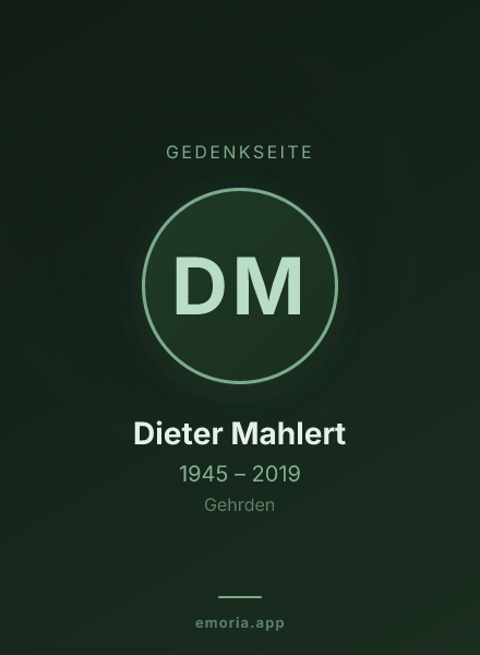 Gedenkportrait von Dieter Mahlert