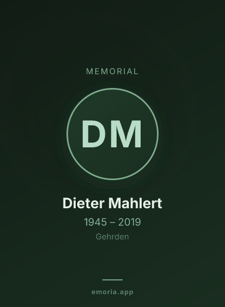 Memorial portrait of Dieter Mahlert