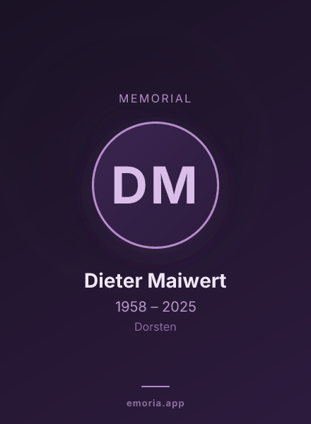 Memorial portrait of Dieter Maiwert