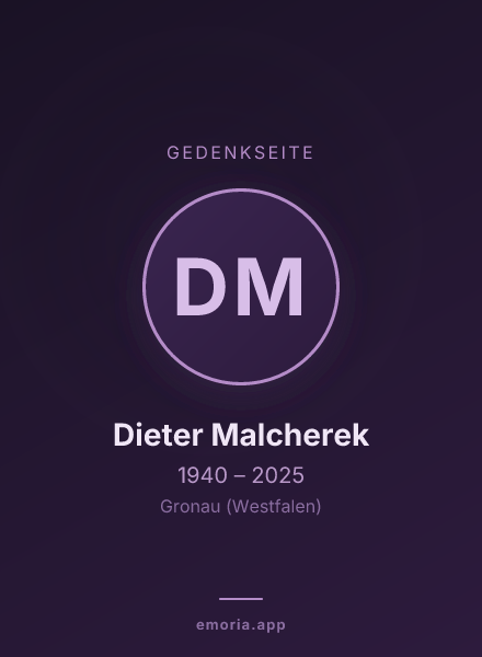 Gedenkportrait von Dieter Malcherek