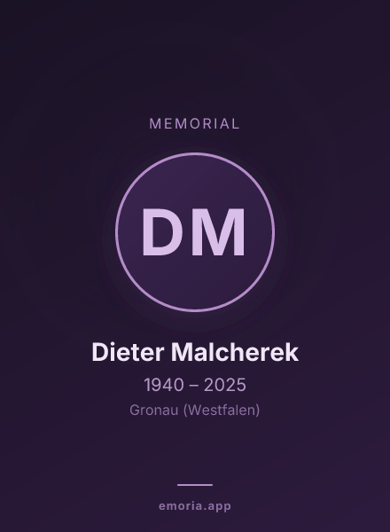 Memorial portrait of Dieter Malcherek