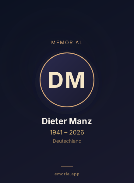Memorial portrait of Dieter Manz