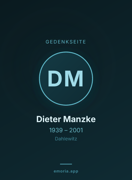 Gedenkportrait von Dieter Manzke