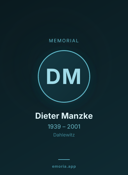 Memorial portrait of Dieter Manzke