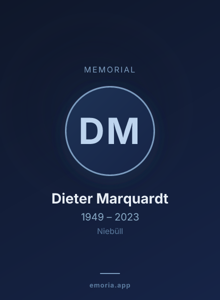 Memorial portrait of Dieter Marquardt