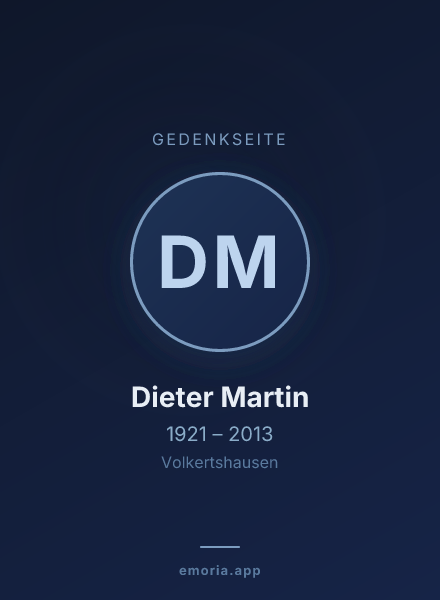 Gedenkportrait von Dieter Martin