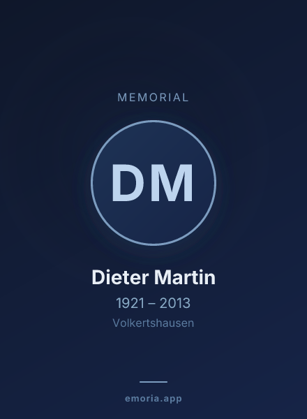 Memorial portrait of Dieter Martin