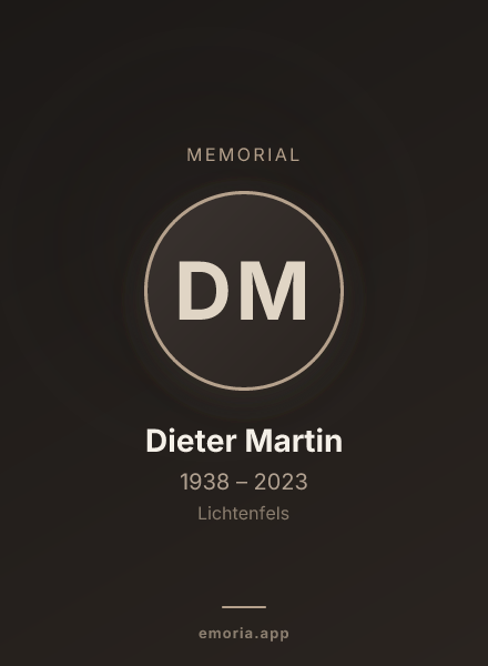 Memorial portrait of Dieter Martin