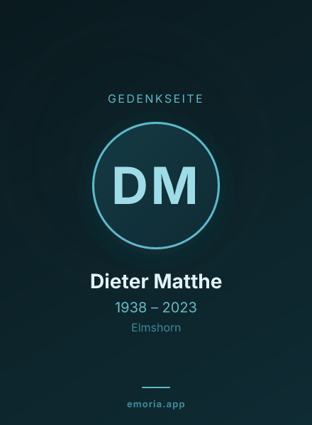 Gedenkportrait von Dieter Matthe