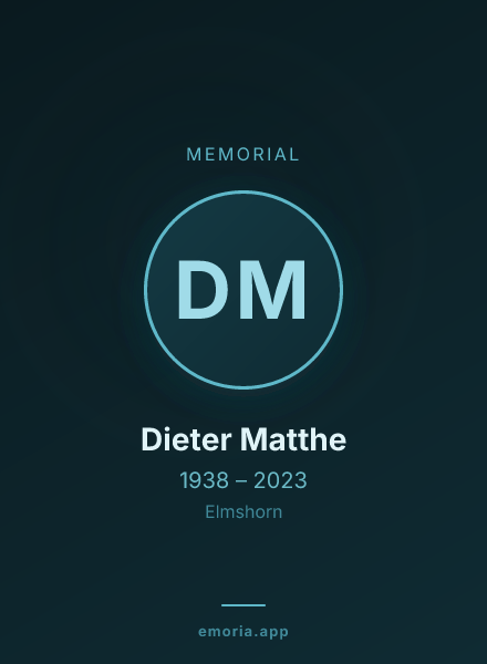 Memorial portrait of Dieter Matthe