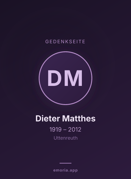 Gedenkportrait von Dieter Matthes