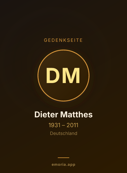 Gedenkportrait von Dieter Matthes