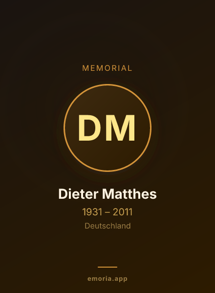 Memorial portrait of Dieter Matthes