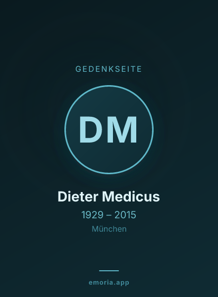 Gedenkportrait von Dieter Medicus