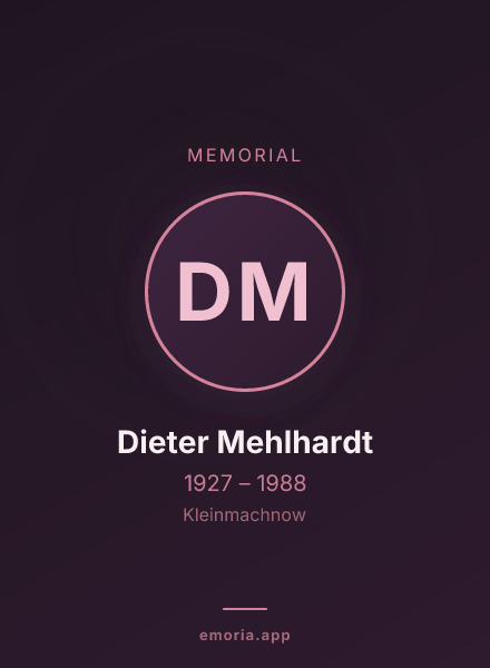 Memorial portrait of Dieter Mehlhardt