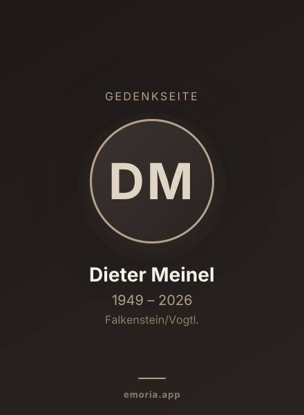 Gedenkportrait von Dieter Meinel