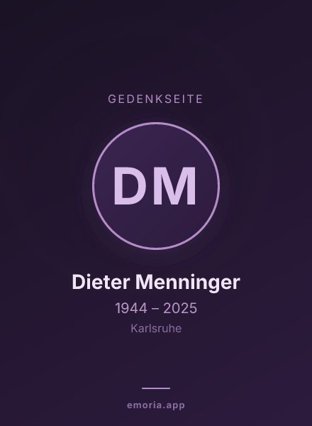 Gedenkportrait von Dieter Menninger