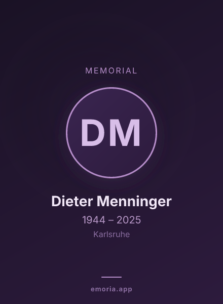 Memorial portrait of Dieter Menninger