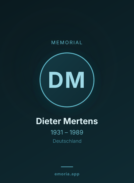 Memorial portrait of Dieter Mertens