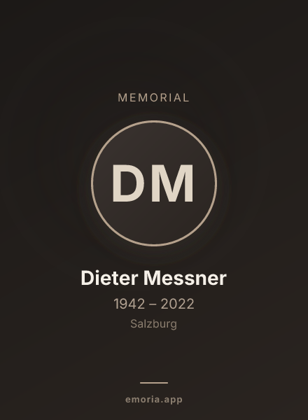 Memorial portrait of Dieter Messner
