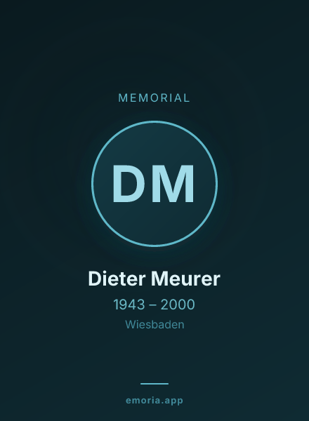 Memorial portrait of Dieter Meurer